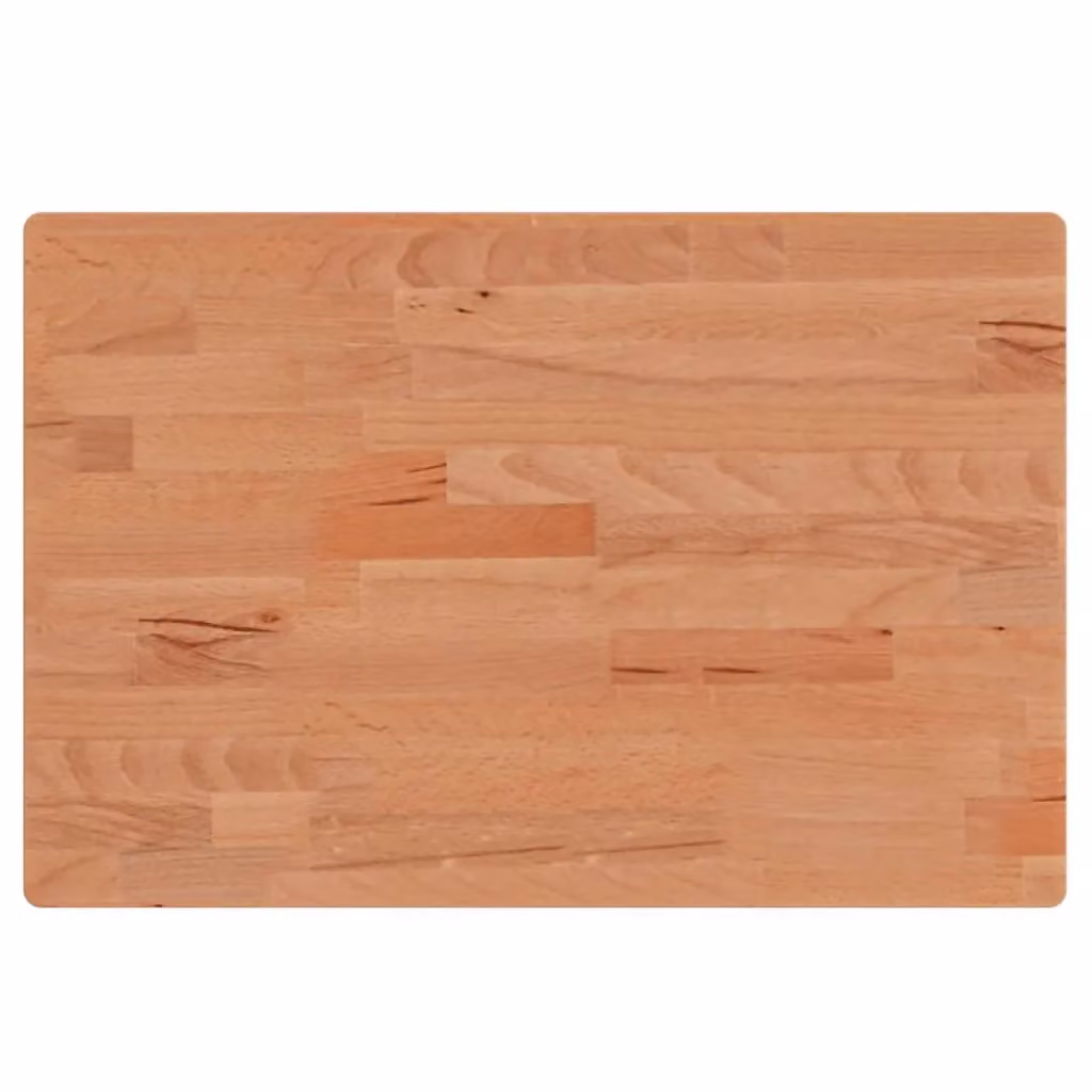 Berkfield Home Rectangular Solid Wood Beech Table Top, Brown, W: 60 cm, D: 40 cm, H: 1.5 cm – 2