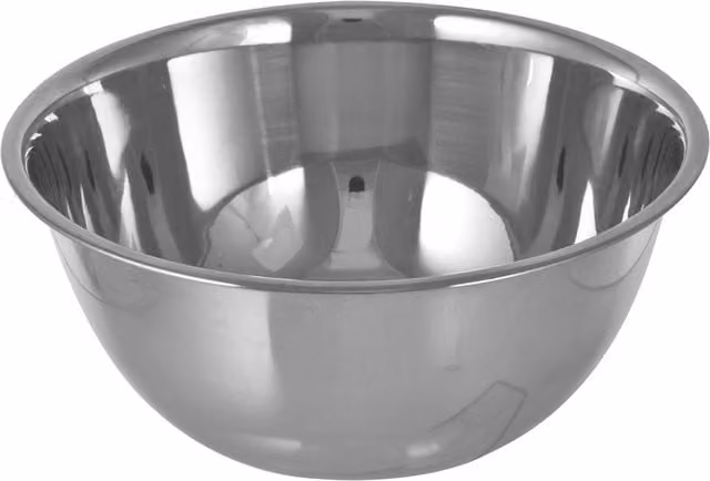Buckingham Round Stainless Steel Deep Mixing Bowl in Silver, Diameter: 34 cm
