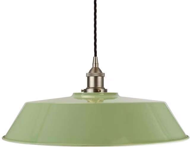 SE Home Chancery Green and Chrome Metal Cone Pendant Light