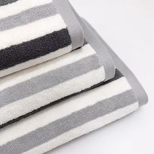 Allure Bath Fashions Cali Striped Cotton Bath Sheet in Grey, W/D/H: 90 x 150 cm – 3