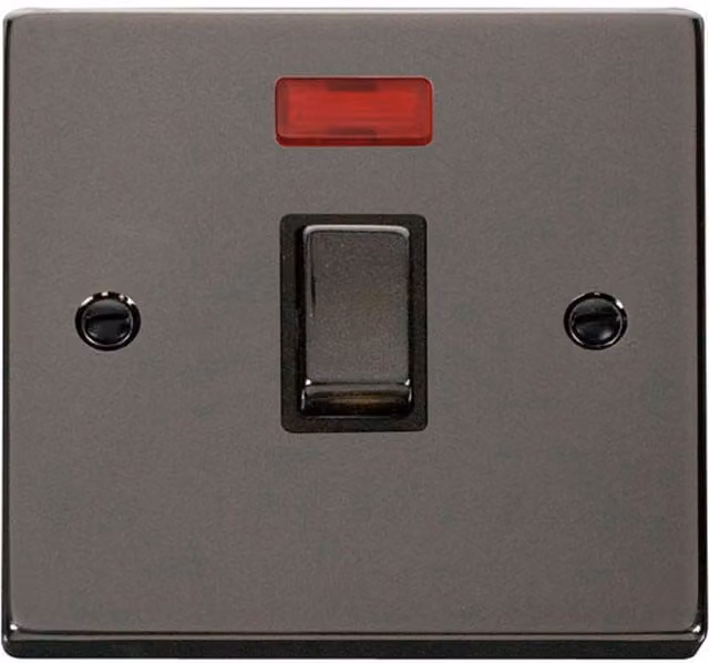 SE HOME Black Nickel 1 Gang 20A Ingot DP Surface Switch with Neon