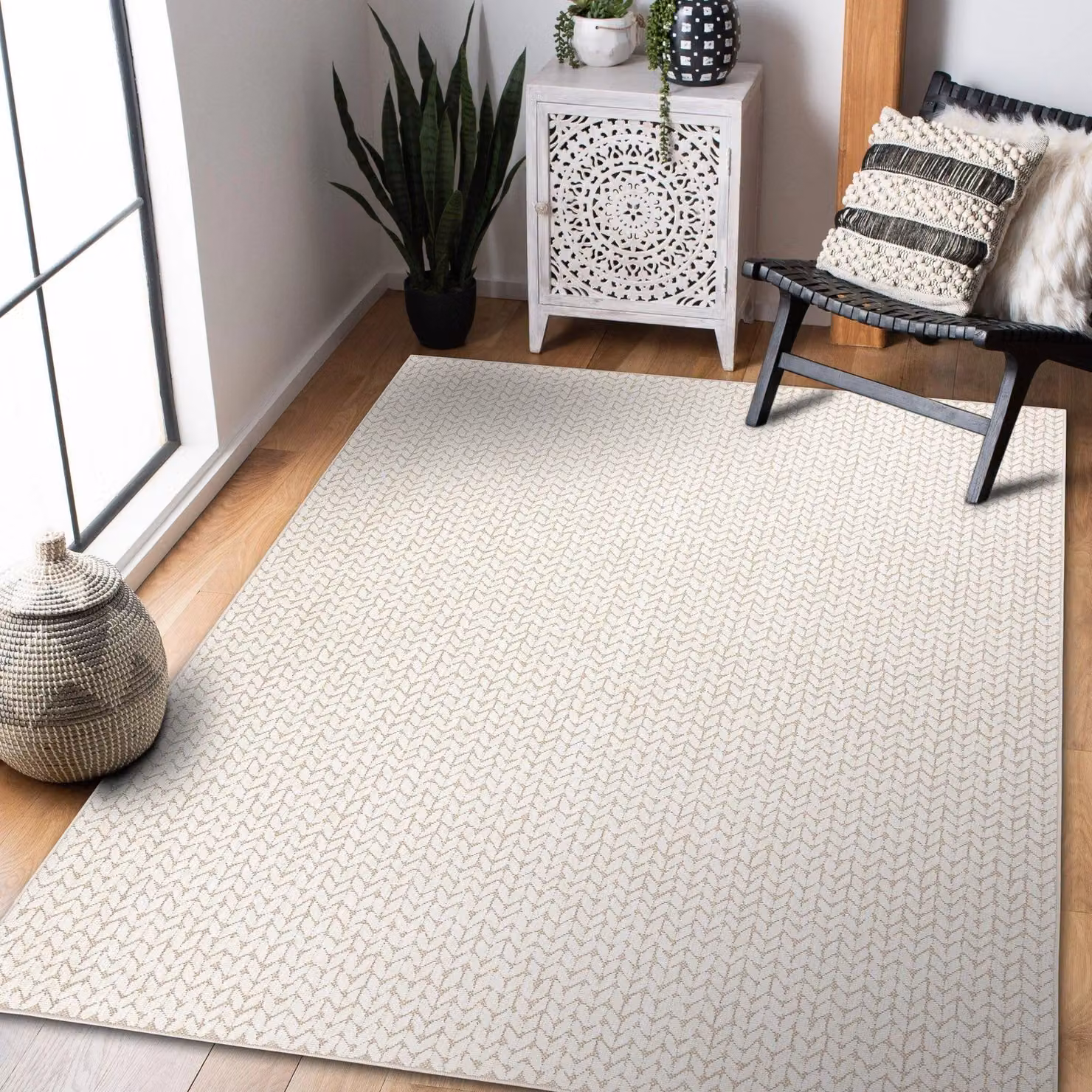 RugsX Geometric Spring Rug in Beige and Grey, W/D: 60 x 110 cm – 2