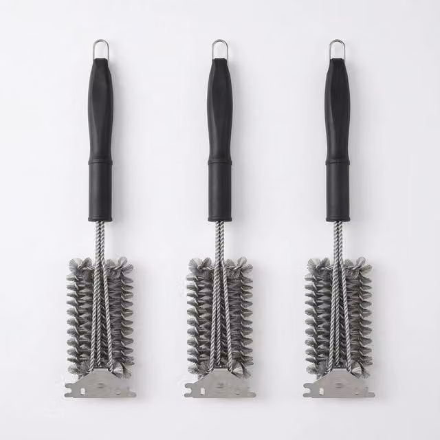 Havendro BBQ Grill Cleaning Brush with Stainless Steel Wire Scraper, Black