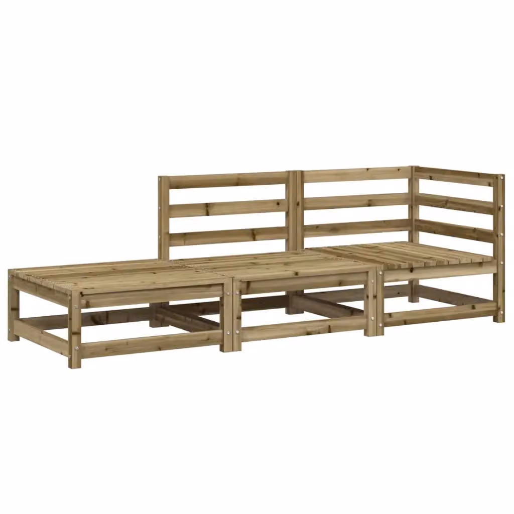 Berkfield Home Rustic 2-Seater Garden Sofa with Footstool in Brown Impregnated Pine Wood – 2