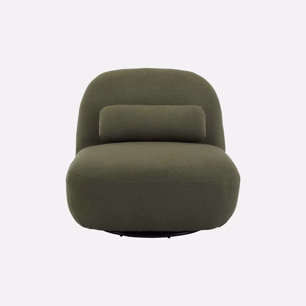 sweeek Textured Terry Swivel Armchair in Khaki – 2