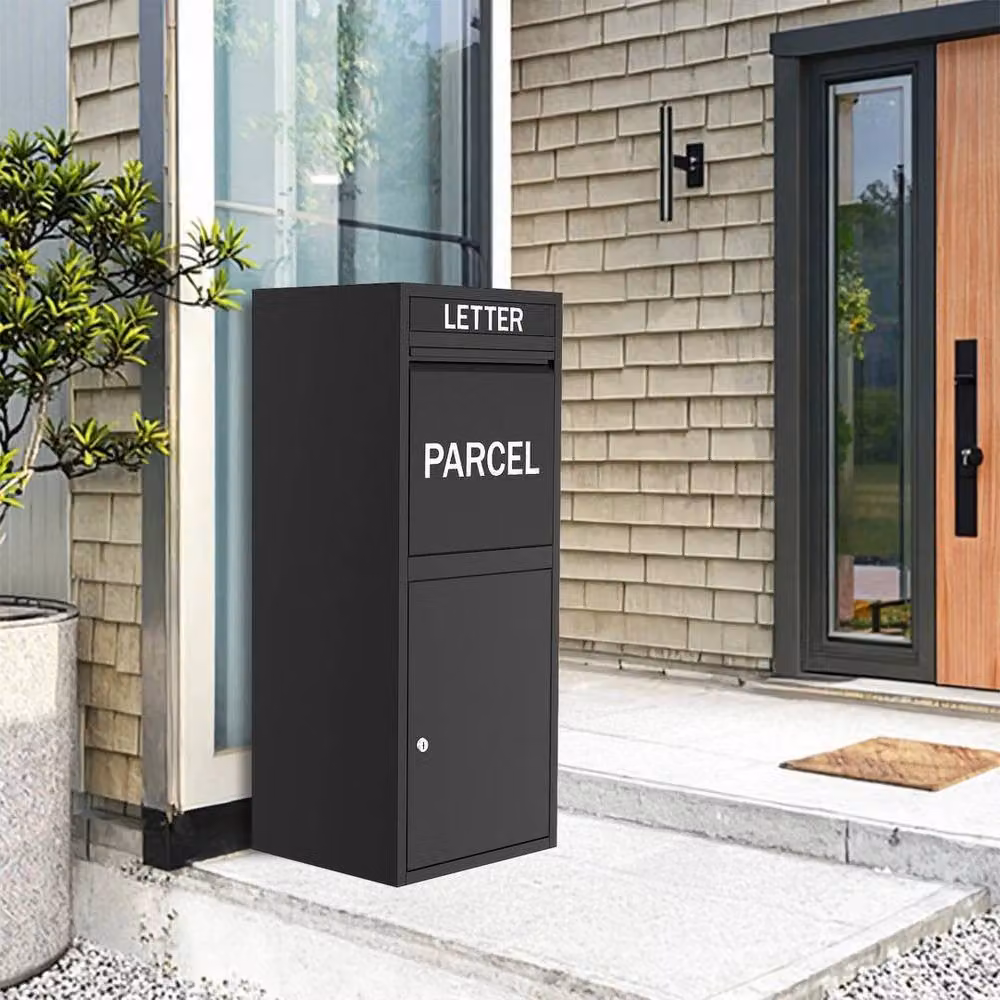 SPETLEK Large High Capacity Outdoor Metal Parcel Drop Box in Black – 5
