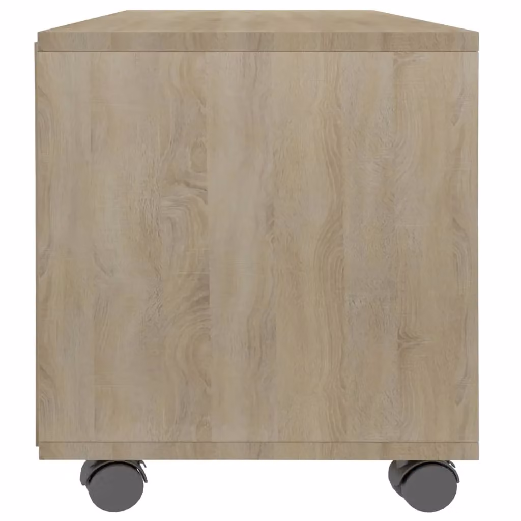 Berkfield Home TV Cabinet with Castors in Sonoma Oak Brown, W/D/H: 90 x 35 x 35 cm – 3