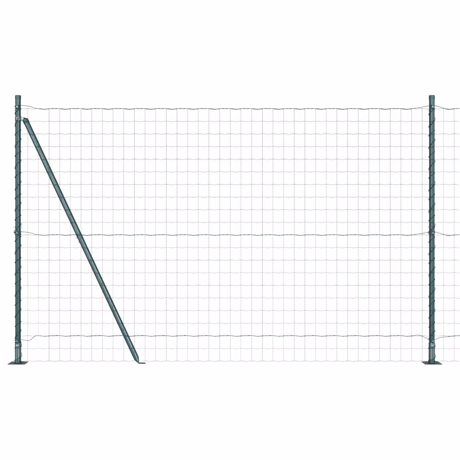 Berkfield Home Euro Fence with 7 Flanged Posts, Galvanised Steel, Silver, 1.4 x 10 m – 1