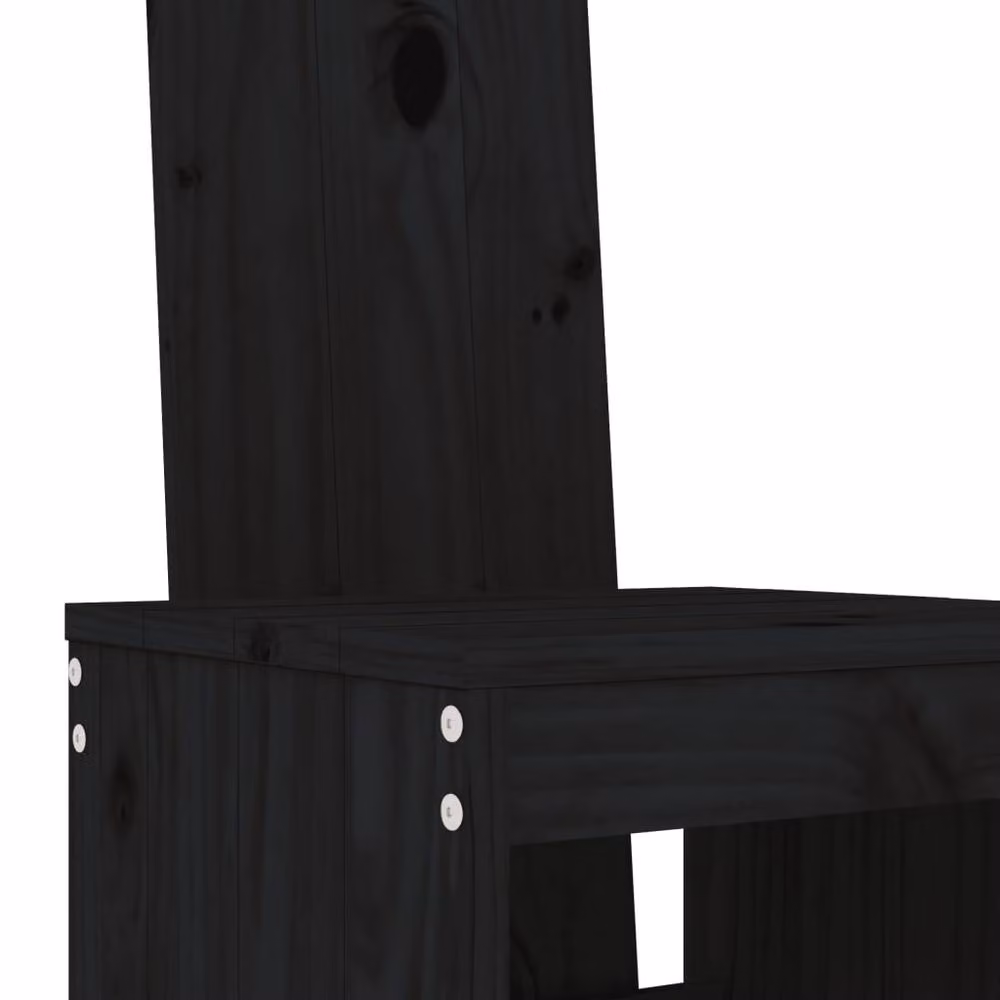 Berkfield Home Beautiful Bar Stools, Set of 2, Black Solid Pine Wood, W/D/H: 40 x 42 x 120 cm – 5