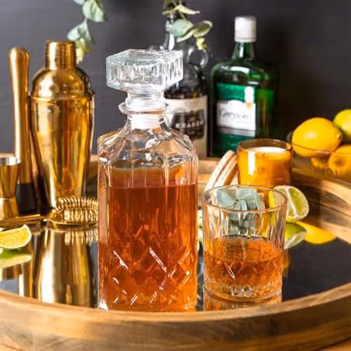LAV Odin 12-Piece Clear Glassware Set with Geometric Highball and Whiskey Tumblers – 2