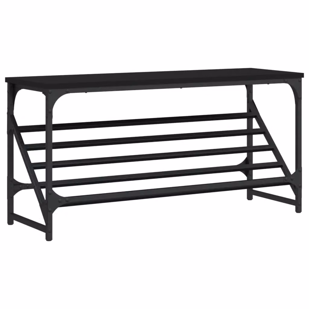 Berkfield Home Black Shoe Rack W/D/H: 90 x 30 x 45 cm – 2