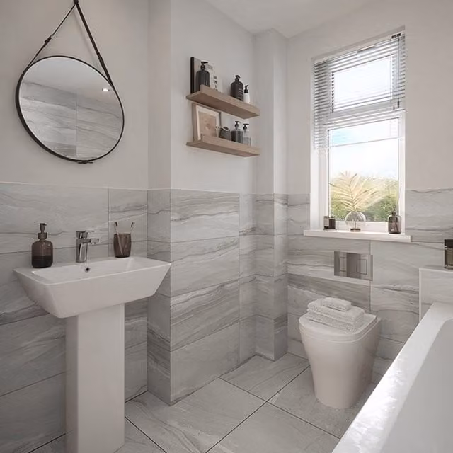 Johnson Tiles Haven Natural Stone Look Floor and Wall Tile Sample in Grey