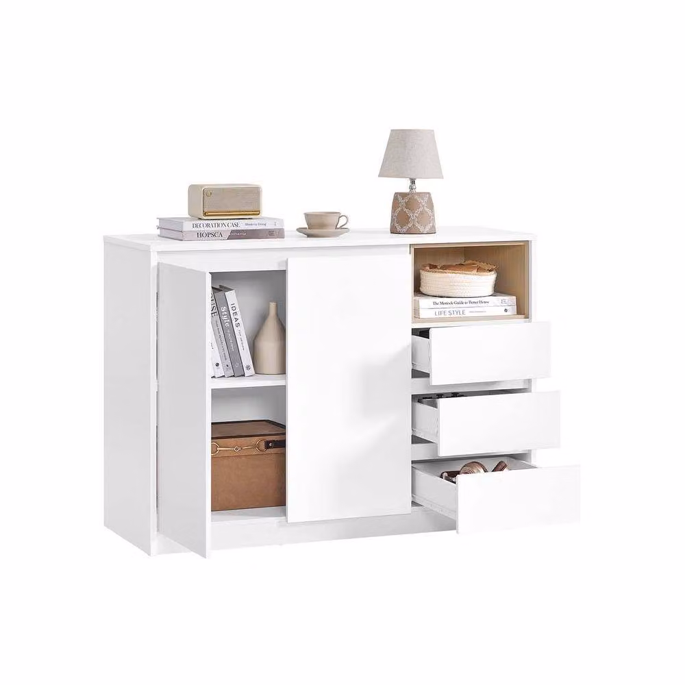 Pirlo Plush Modern Sideboard Buffet Cabinet in White Matt – 6