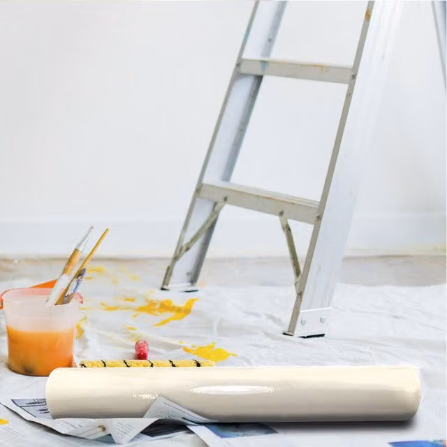 Livingandhome Non-Slip Self-Adhesive Carpet Protector Film, White, 25m