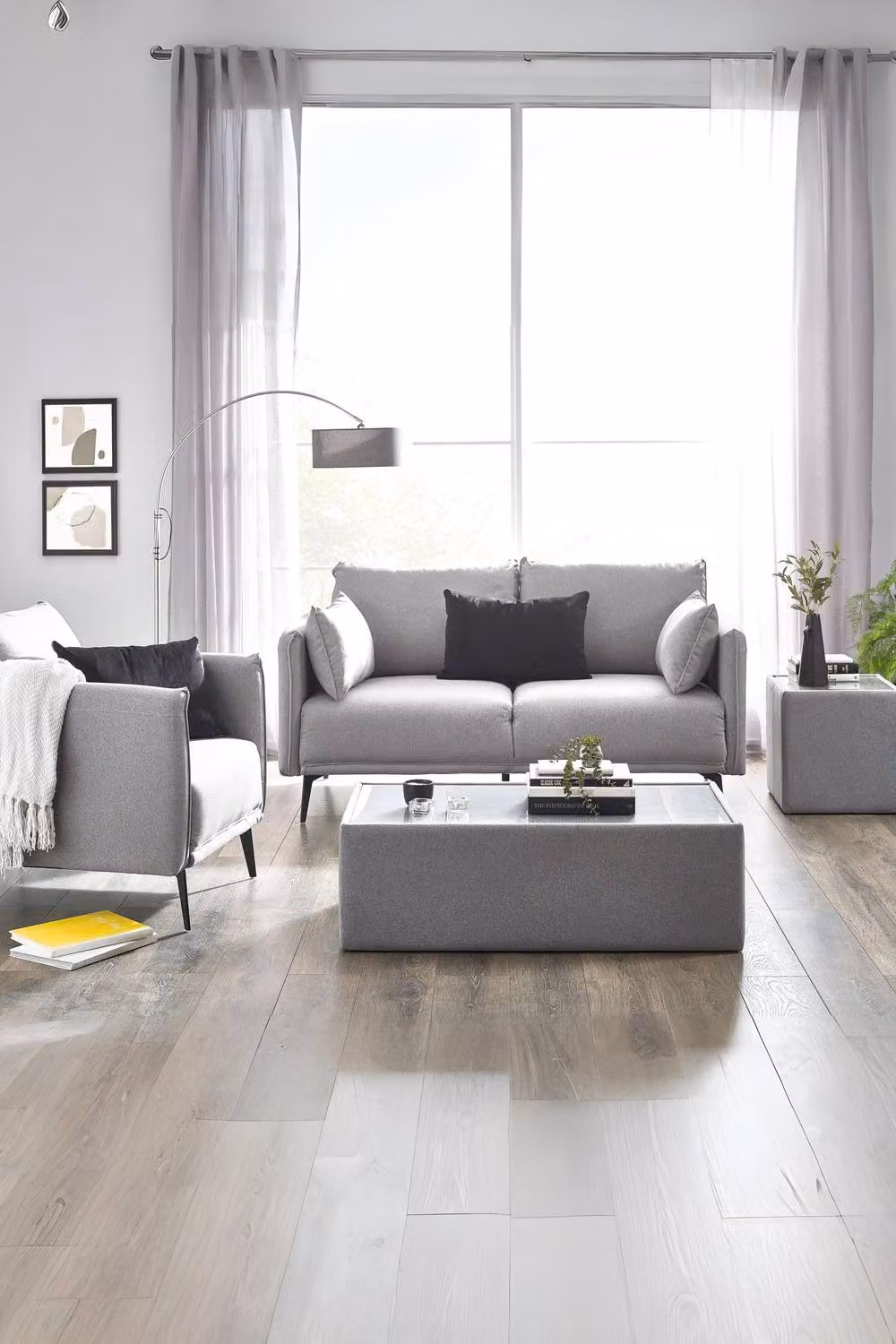 Julian Bowen Rohe Grey Upholstered Glass Coffee Table – 2