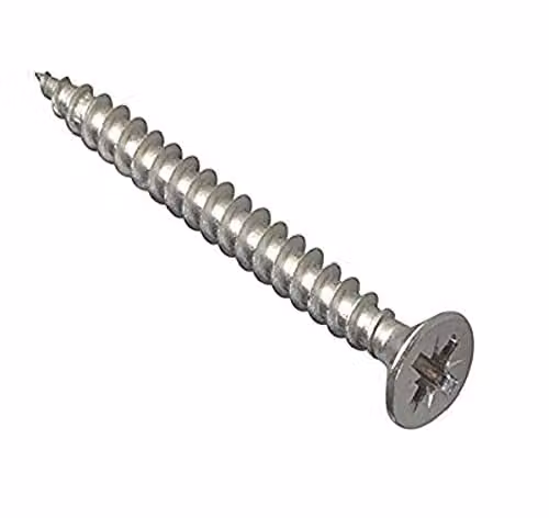 Forgefix Silver Stainless Steel Pozidriv Self-Countersinking Wood Screws, 100 Pack, 5.0 x 70 mm