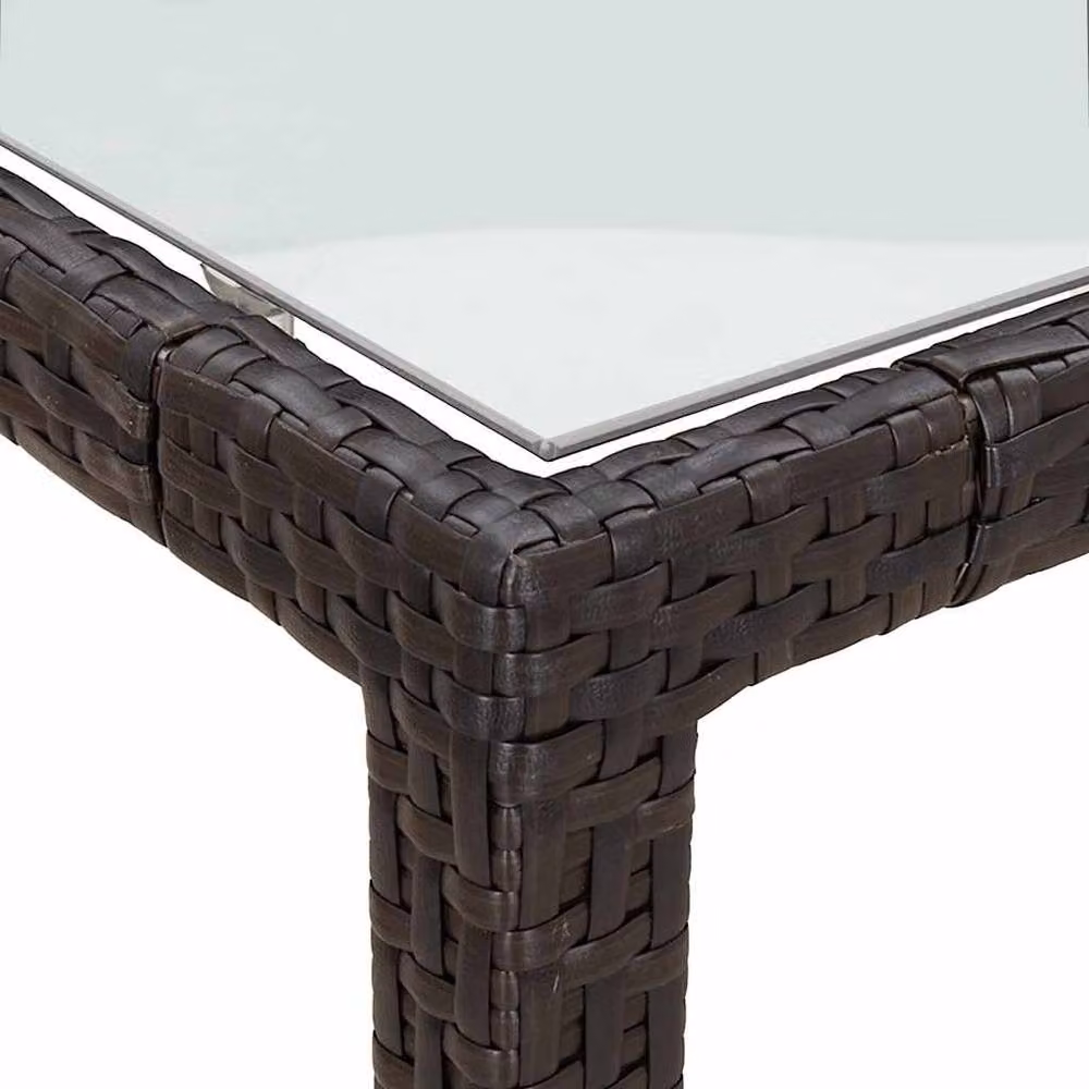 Berkfield Home Beautiful 9 Piece Brown Poly Rattan Garden Dining Set with Cushions – 4