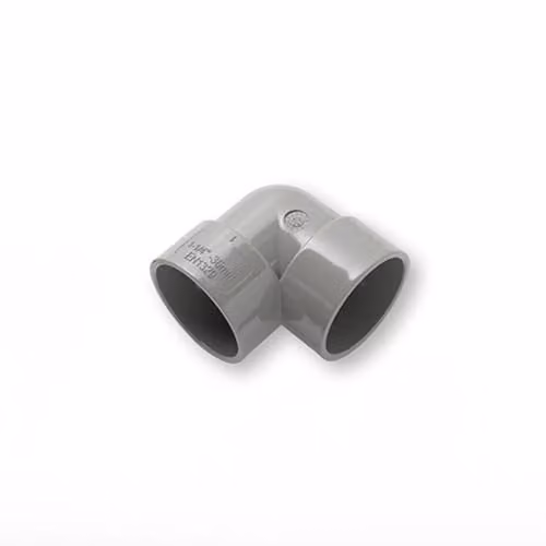 Primaplumb 32mm 90 Degree Plastic Knuckle Bend, Grey