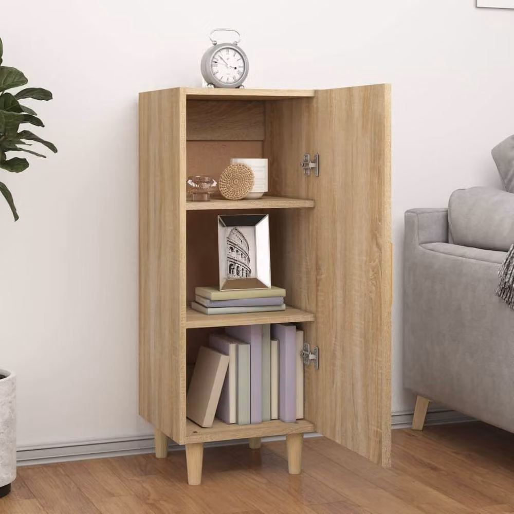 Berkfield Home Sonoma Oak Sideboard in Light Oak, W/D/H: 34.5 x 34.5 x 90 cm – 2