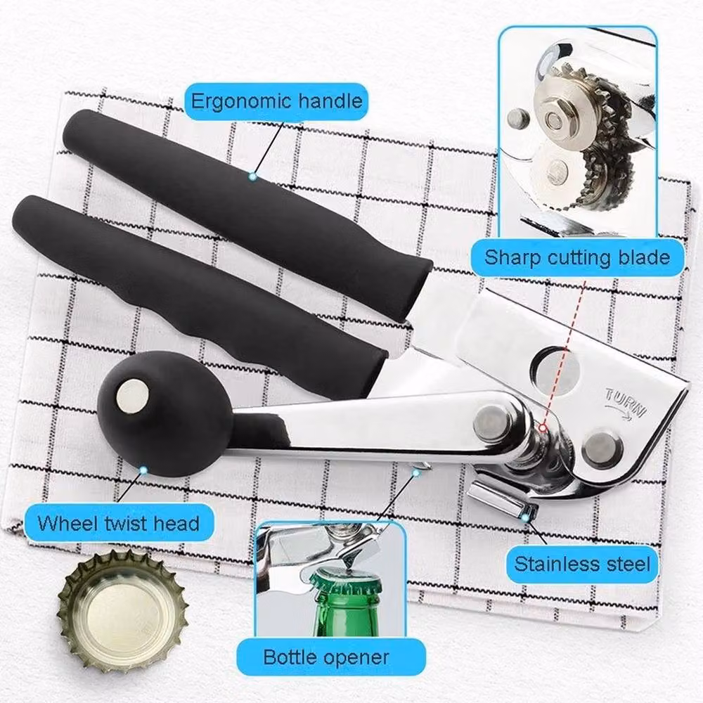SPETLEK Durable Non-Slip Can Opener with Ergonomic Grip in Black – 4
