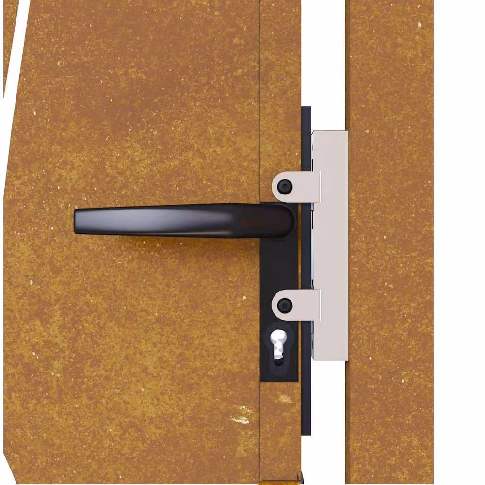 Berkfield Home Beautiful Garden Gate in Brown Corten Steel with Grass Design, W/H: 105 x 80 cm – 3