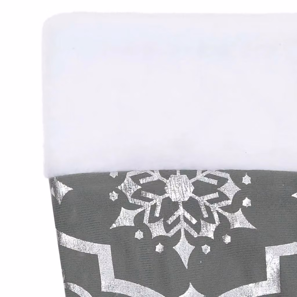 Berkfield Home Luxury Christmas Tree Skirt with Sock in Grey, Diameter: 122 cm – 4