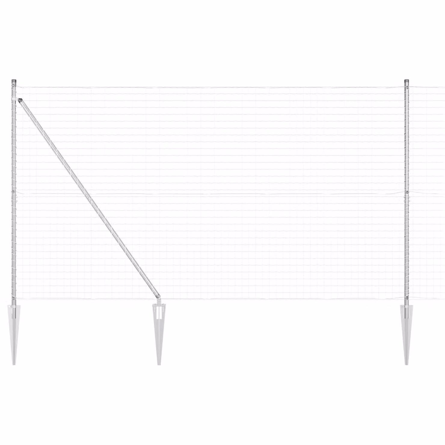Berkfield Home Euro Fence with 7 Spike Posts, Galvanised Steel, Silver, 1.6 x 10 m – 2