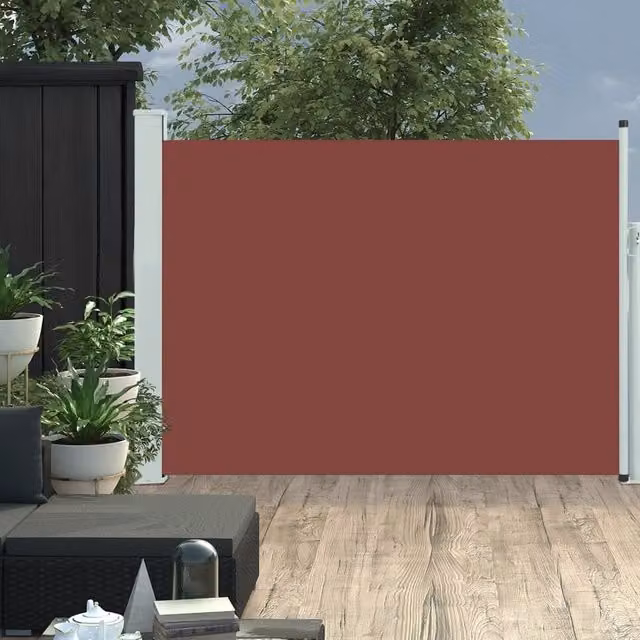 Berkfield Home Retractable Side Awning, Brown, W: 500 cm, H: 100 cm