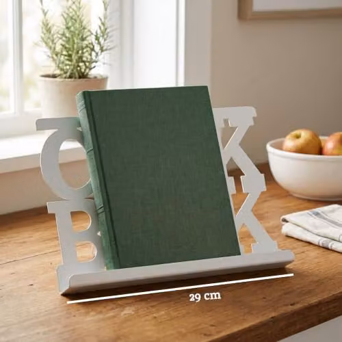 Orsina Metal Freestanding Cook Book Stand in White or Pink – 2