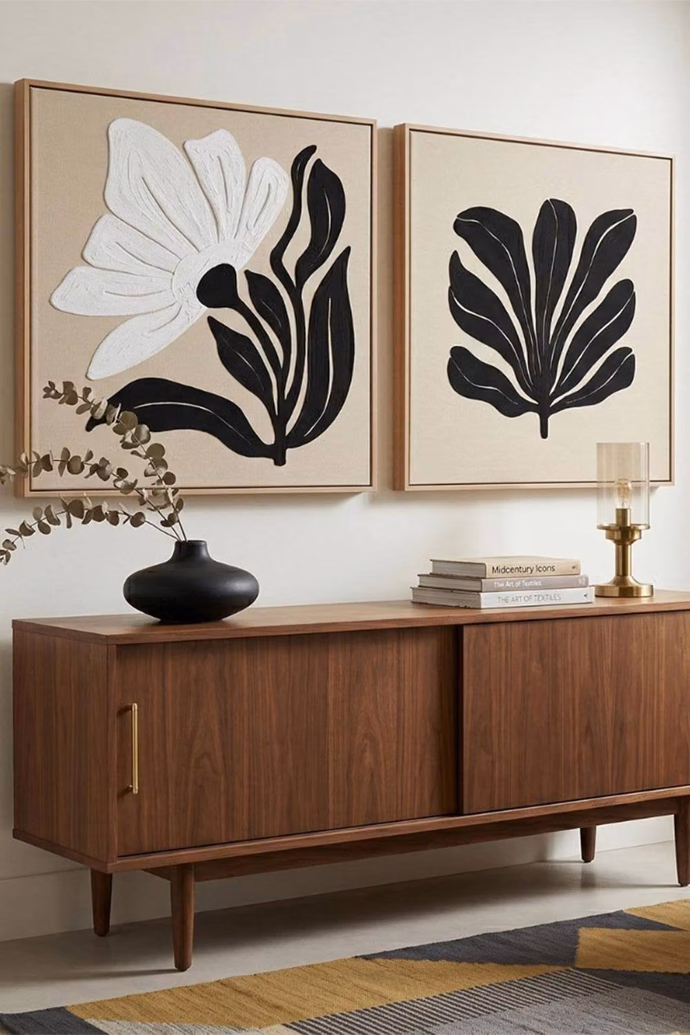Homescapes Set of 2 Modern Abstract Embossed Framed Wall Art in Black, White and Beige, W/H: 60 x 60 cm – 4