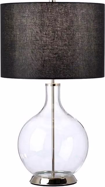 Netlighting Orb Table Lamp with Round Shade in Grey and Polished Silver