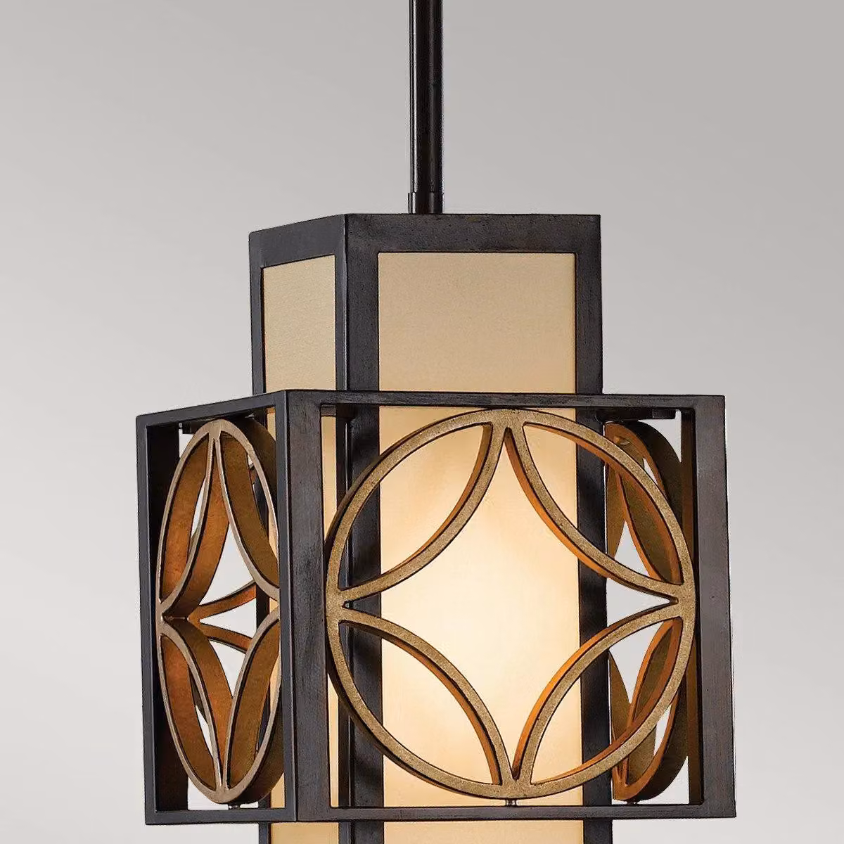 Netlighting Remy 1 Light Ceiling Pendant in Gold, Bronze and Brown with E27 Socket – 2