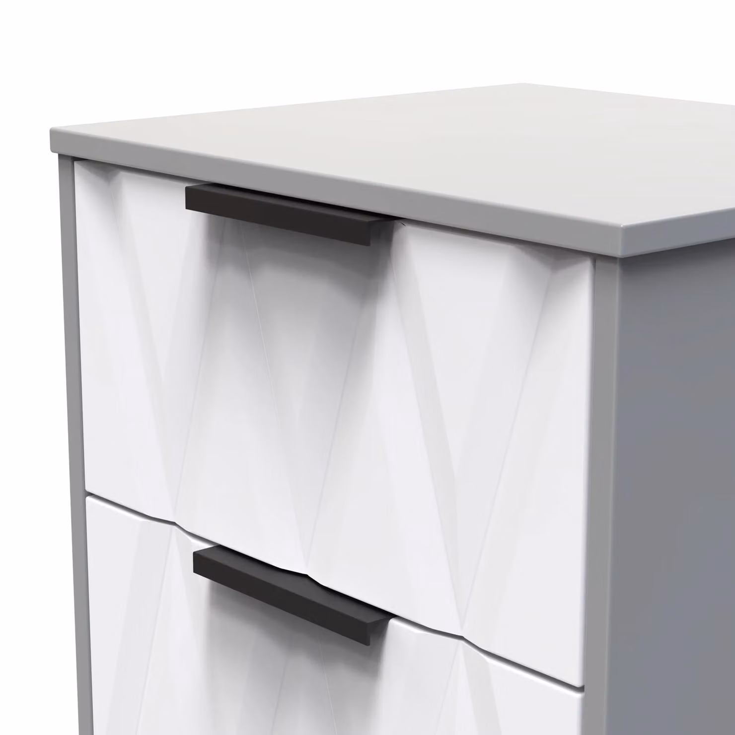 Ready Assembled 2 U Washington 2 Drawer Bedside Cabinet in White – 2