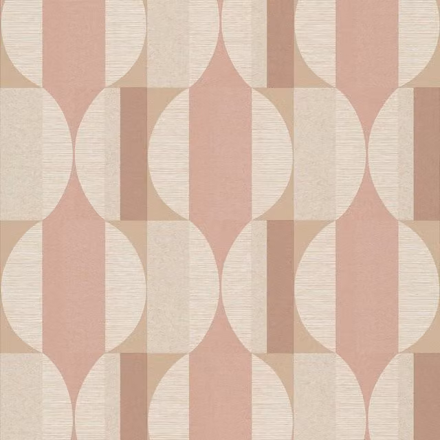 Grandeco Boutique Fuma Retro Geometric Embossed Wallpaper in Pink