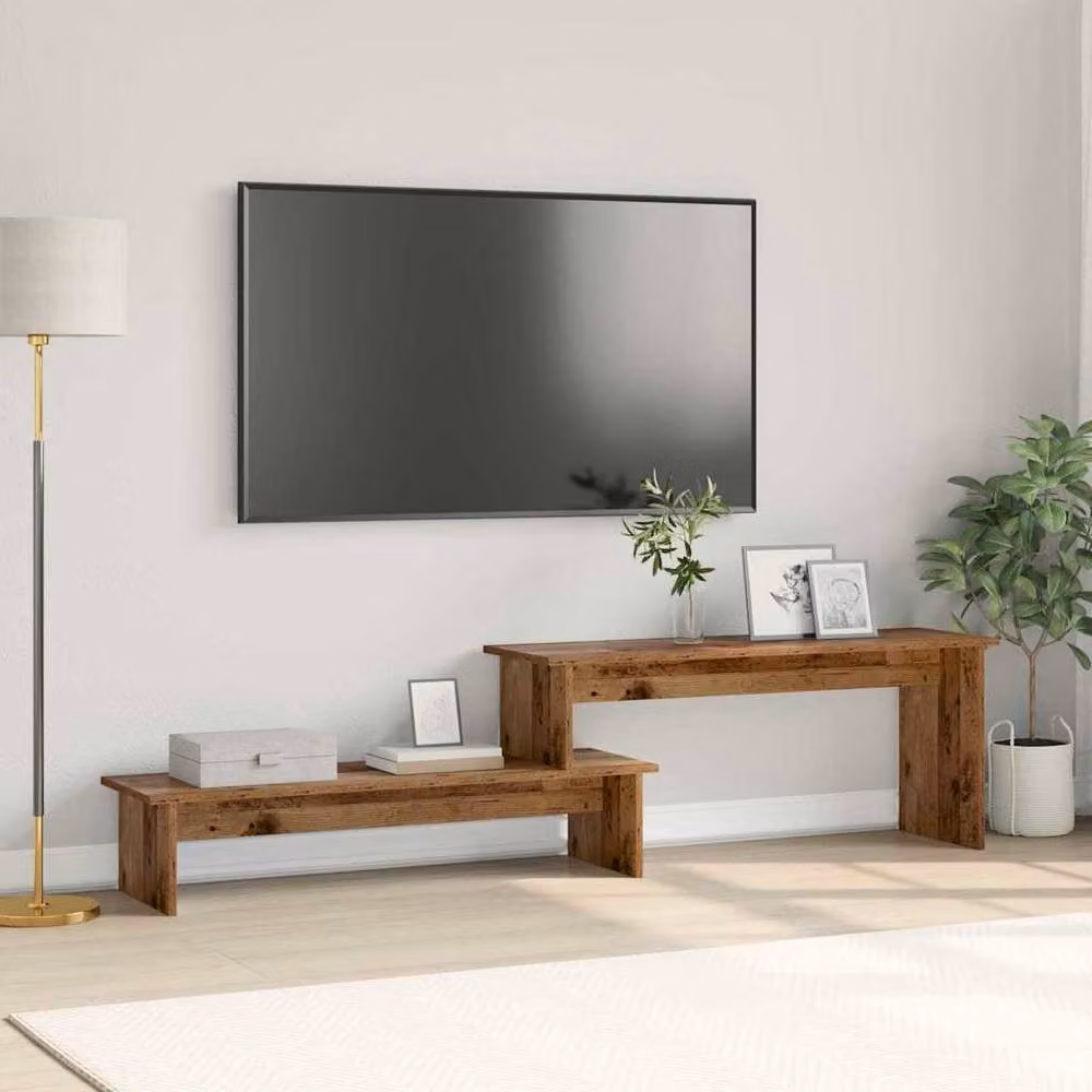 Berkfield Home Modern TV Cabinet with Shelf in Brown, W: 180 cm, D: 43 cm, H: 43 cm – 2