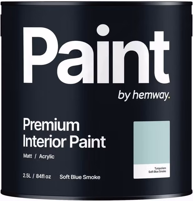 Hemway Matt Acrylic Synthetic Resin Interior Paint in Soft Blue Smoke, 2.5L