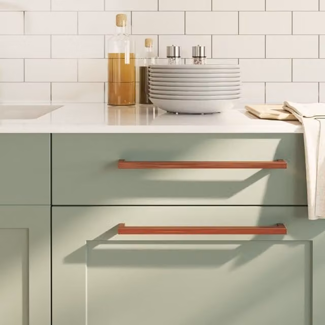 Berkfield Home 10 pack Stainless Steel Bar Cabinet Handles in Bronze Brown, Length: 32 cm – 1