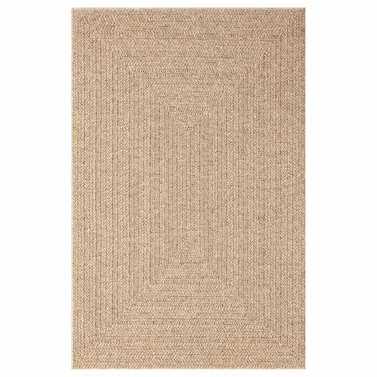 Berkfield Home Jute Look Indoor and Outdoor Rug in Brown and Beige, W/D/H: 200 x 290 cm