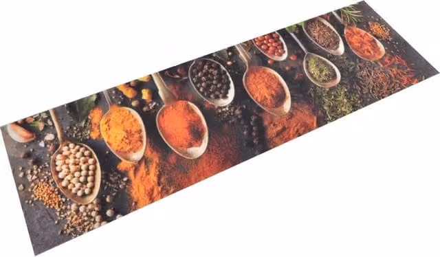 Berkfield Home Washable Spoon and Spices Kitchen Rug, Multicolour, W: 45 cm, L: 150 cm – 1