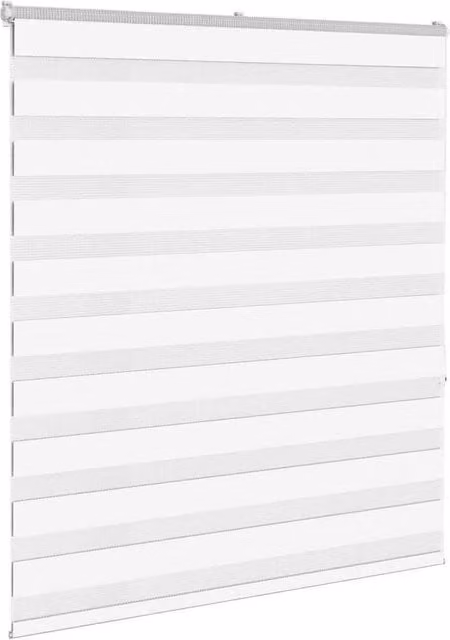 Berkfield Home Elegant Zebra Blind in White, Polyester, W: 120 cm, H: 150 cm