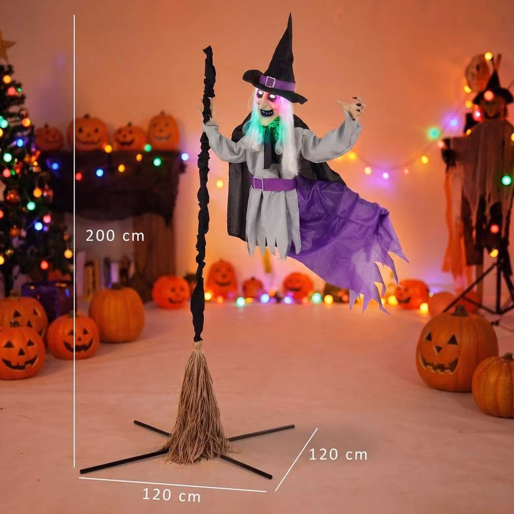 NESTLUNE Life Size Animated Scary Witch Halloween Animatronic Decor, Multicolour, Height: 200 cm – 2
