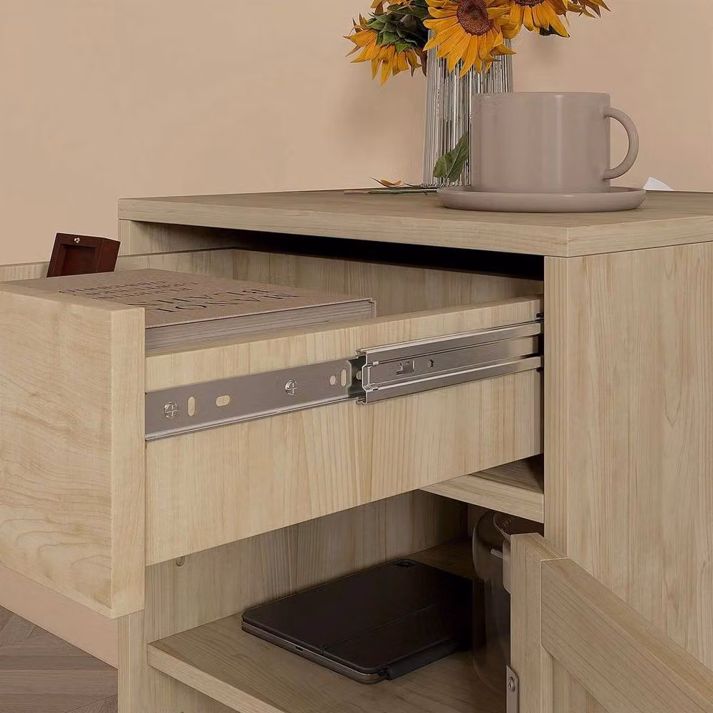 PAWNORA Set of 2 Bedside Cabinets with Drawer in Brown – 2