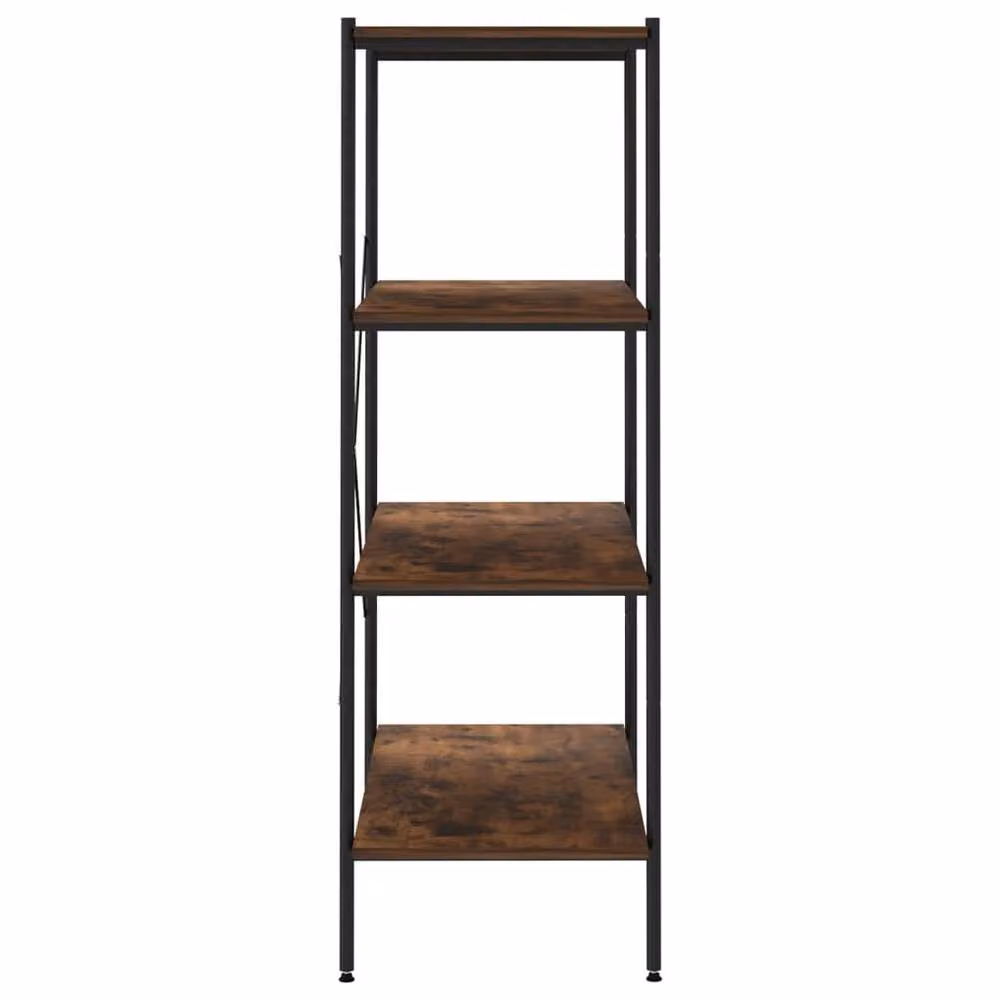 Berkfield Home 4-Tier Industrial Shelving Unit in Black and Brown, W/D/H: 80 x 40 x 130 cm – 3
