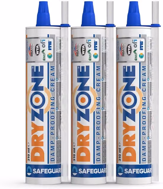 Dryzone DPC Injection Cream, 3 x 310ml Packs, White