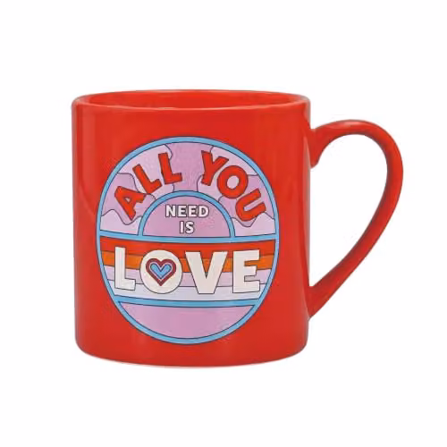 Half Moon Bay The Beatles All You Need is Love Red Ceramic Coffee Mug