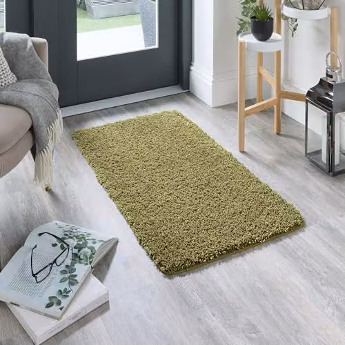 My Mat Green Non-Slip Washable Shaggy Pile Rectangular Doormat W/D/H: 60 x 100 cm – 2