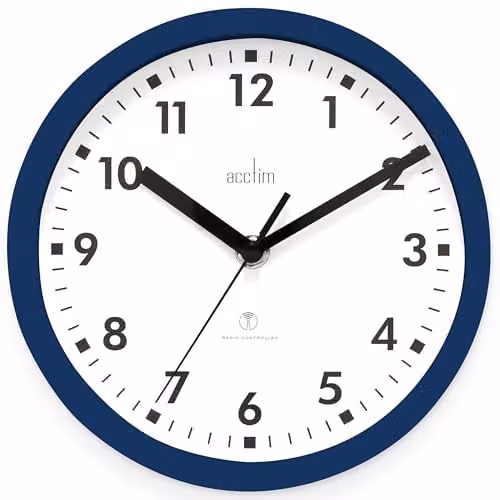 Acctim 74669 Nardo Radio Controlled Wall Clock, Midnight Blue, Diameter: 20 cm – 1