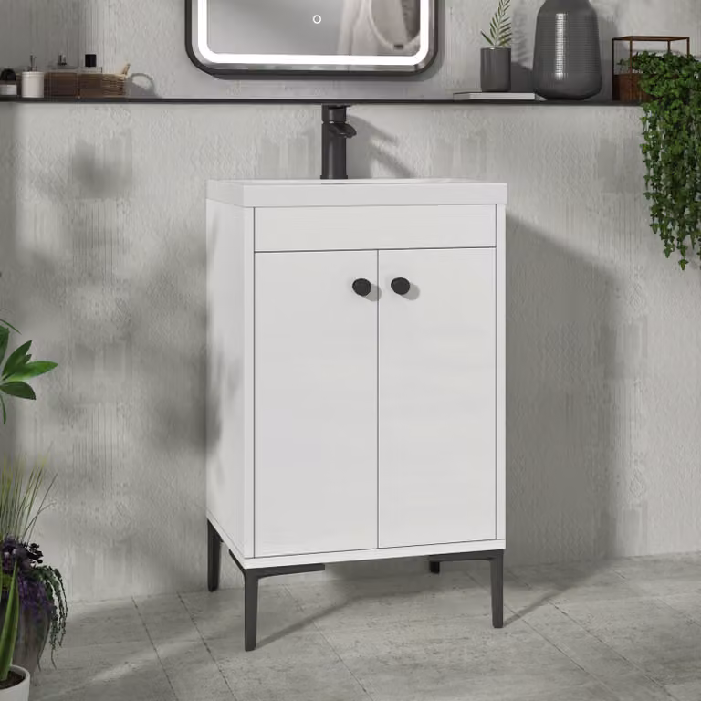 Royal Bathrooms Verona 500mm 2 Door Floor Standing Bathroom Vanity Unit with Soft Close Doors and Internal Shelves