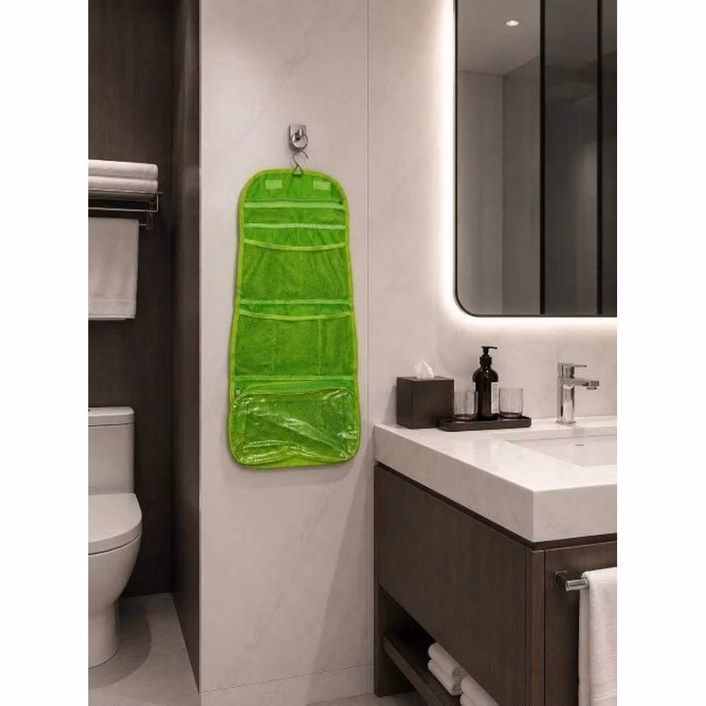 PAWNORA Foldable Hanging Travel Toiletry Bag in Green – 3