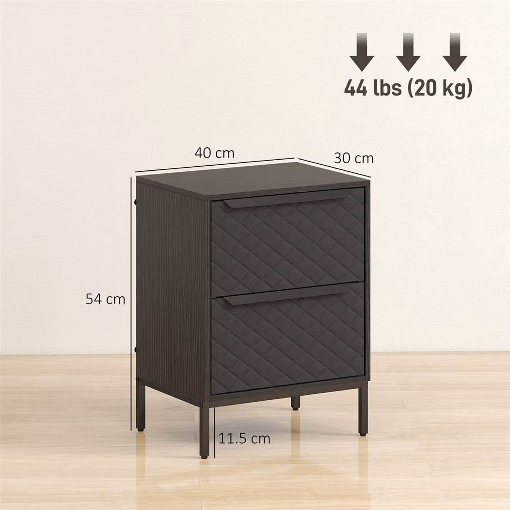 Kelvenix Modern 2 Drawer Black Dresser for your Bedroom – 2